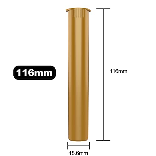 Image of Dragon Chewer 116mm CR Plastic Packaging Pop Top Tubes - Child Resistant Travel Holder Vial Containers - 500 qty (Gold)