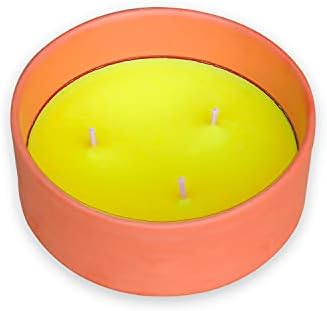 GRAZIANI Citronella Terracotta Toscana Candle, Outdoor, Garden, Patio, Balcony, Camping, Portable Travel, Aromatherapy, 100% Made in Italy Quality, Candles Gift, Pot with 3 Wicks, Large Flame