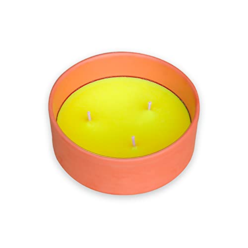 Graziani Citronella Terracotta Toscana Candle, Outdoor, Garden, Patio, Balcony, Camping, Portable Travel, Aromatherapy, 100% Made In Italy Quality, Candles Gift, Pot With 3 Wicks, Large Flame #TOP23