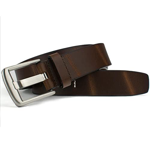 Nickel Smart Brown Wide Pin Belt - 34" #TOP4