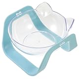 Ipetboom Raised Transparent Cat Bowl with Stand Vomiting Prevention Design for Comfortable Feeding Easy to Pet Food Bowl for All Cat