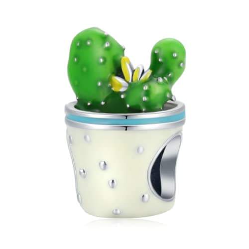 Charm de cactus verde para aniversario o cumpleanos de plata 925