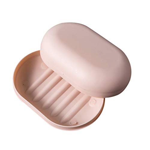 JIJK Boîte à savon, porte-savon, porte-savon, porte-savon, support pour salle de bain, support pour assiette, boîte de drainage pour salle de bain, douche, voyage, camping, salle de sport, Rose, Rose Cover