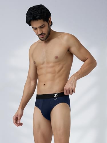 Image of XYXX Men's Uno Micromodal Regular Fit Solid Antimicrobial Briefs with No Marks Waistband (Pack of 2)