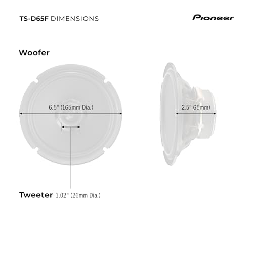 Image of Pioneer D-Series TS-D65F 6.5 inch 2-Way Speakers (Pair) - 270W Max, Balanced Sound + Smooth Treble, Ideal Factory Upgrade, Add an Amplifier for Even Better Performance