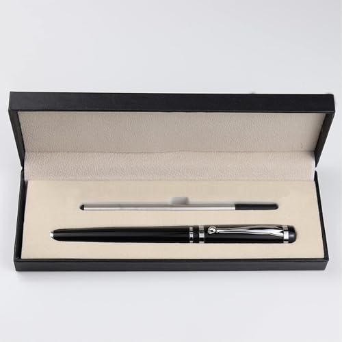 Eylkeup Stylo à bille en métal avec boîte cadeau, stylo à bille personnalisé avec 2 recharges d'encre noire pour amis, collègues, camarades de classe