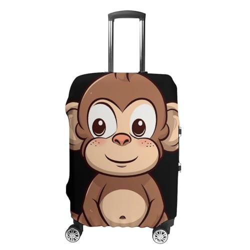 Cartoon Brown Monkey Luggage Cover, Washable Elastic Suitcase Cover Protector Fit 18-32 Inch Luggage