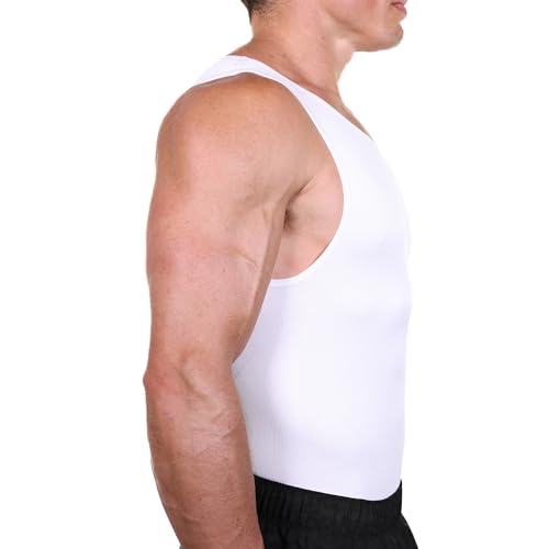 Esteem Apparel EliteSlim Men's Compression Shirt to Hide Gynecomastia Abs Chest Stomach Slimming Shapewear