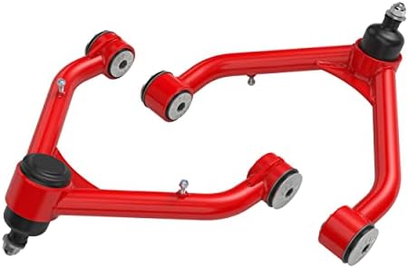Tezlcad 2-4" lift Front Upper Control Arms for 1999-2006 Silverado Sierra 1500 2000-2006 Suburban Avalanche 1500 Tahoe Yukon Escalade 2WD 4WD, 2 PCS Red A-arm Tubular Suspension Leveling Lift Kits