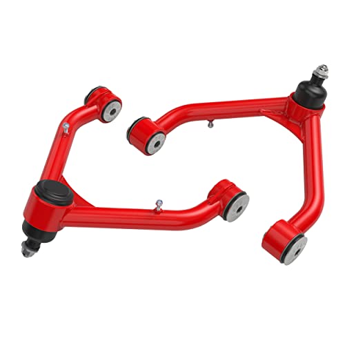 Tezlcad 2-4" Lift Front Upper Control Arms For 1999-2006 Silverado Sierra 1500 2000-2006 Suburban Avalanche 1500 Tahoe Yukon Escalade 2Wd 4Wd, 2 Pcs Red A-Arm Tubular Suspension Leveling Lift Kits #TOP27