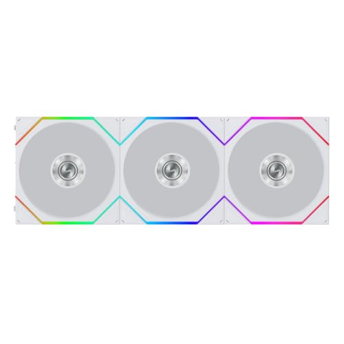 Image of Lian Li UNI Fan TL Flex 120mm Normal Blade (NOT Reverse) ARGB Fan, 3 Pack, Infinity Mirror, Controller Included, White (12TL1F3W)