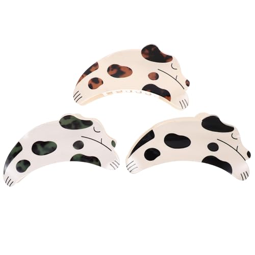 Pince à cheveux fins et épais petit clip crabe écaille café lot de 3