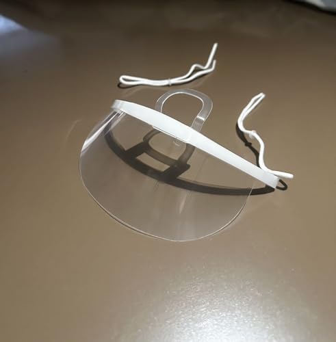 PLASTICPOWER 10 pieces-Clear Anti-Fog Face Shield-Reusable Mouth Shield for Spit Guard-Ideal for-Restaurants, Nail Salons,Beauty Salon,and More