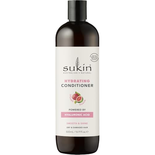 Sukin Lychee & Guava Hydrating Conditioner 500mL, Repairs, Hydrates & Reduces Frizz with Hyaluronic Acid, Shea Butter & Vitamin E, Australian Made & Owned, Vegan, Cruelty-Free
