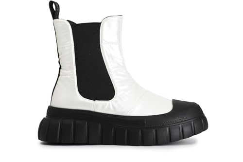 Bottine pour femme avec élastique et plateforme CafèNoir