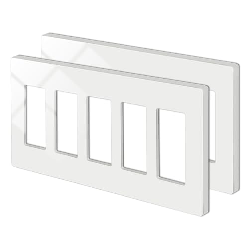Plaque murale sans vis pour cacher les défauts de coupe du mur 5 postes - 2