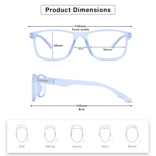 Image of UV Protection Glasses Blue Cut Blocking Harmful Rays Glasses for Men & Women Zero Power Computer Specs Eye Protection Lightweight Frame with Case & Cleaning Cloth