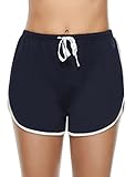 Doaraha Damen Shorts Kurz Frauen Sportshorts Schlafanzughose Jogginghose für Yoga Casual Freizeit Training Running Fußball XL D-Blau