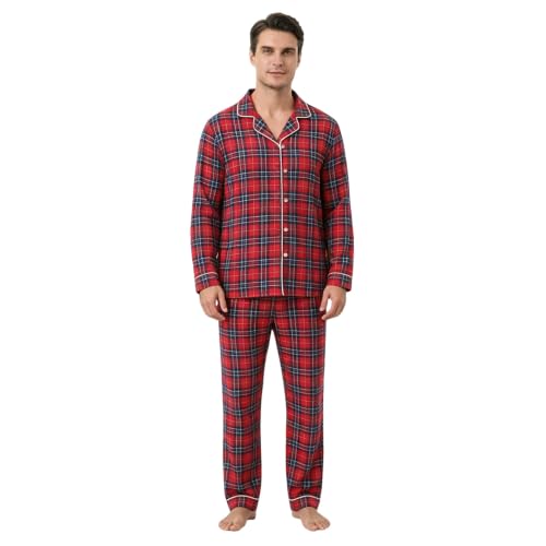 Conjuntos de Pijama Navidad para Familia Pijama a Cuadros Hombre y Mujer