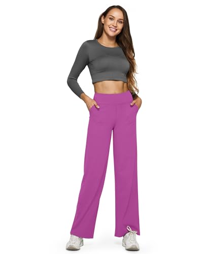 Image of G4Free EverGoing Yoga Pants Women Wide Leg Pants with Pockets High Waist Stretch Dress Casual Sweatpants Petite /Regular /Tall
