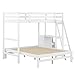 Twin Over Full Bunk Bed with Desk and 3 Storage Drawers, Solid Wood Bunk Bed Frame for Kids Teens Adults,White