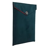 Healvian Bolsa de Almacenamiento Religiosa de Terciopelo Verde Oscuro para Escrituras y Textos Budistas, Estuche Grande para Biblia y Libros, Funda Protectora Portátil para Uso Espiritual