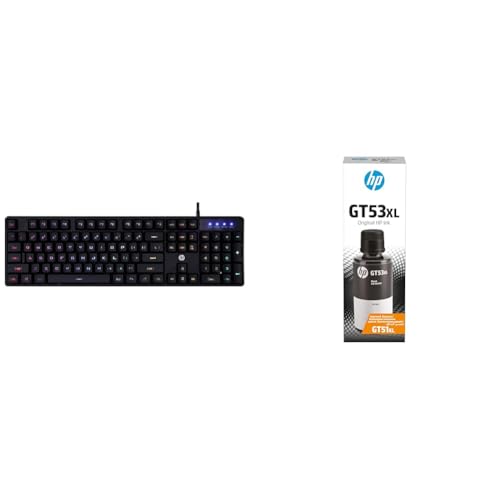Image of HP K300 Backlit Membrane Wired Gaming Keyboard with Mixed Color Lighting, 4 LED Indicators, Matte Fi