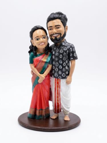 Image of CRAFT3DINDIA Personalized PHOTO TO 3D Couple MINIATURE Figurine (5 Inch) | DECORATIVE FIGURINE