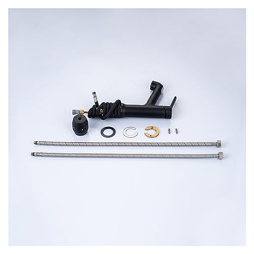 Grifo negro de cobre completo con interruptor robusto para lavabo elegante 6