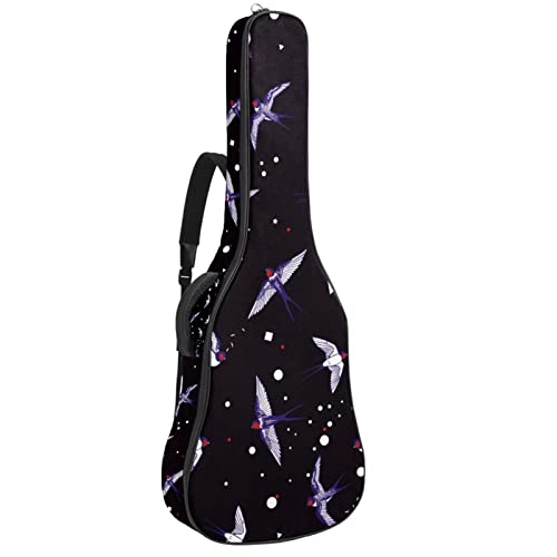 Sac à dos guitare acoustique imperméable 42.9 pouces housse motif Van Gogh