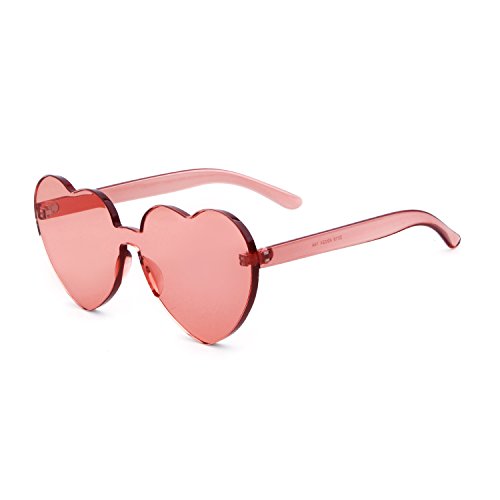 GIFIORE Heart Sunglasses for Women Cute Rimless Heart Shaped Sun Glasses Candy Color Shades3