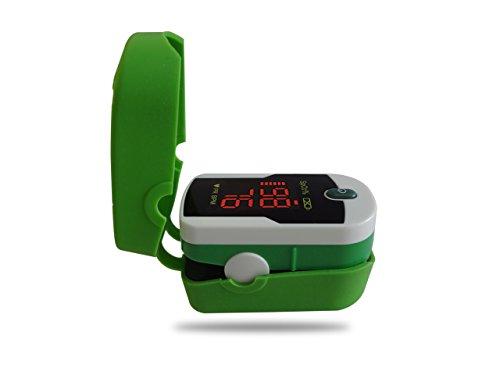 Concord Fingertip Pulse Oximeter with Reversible Display - Blood Oxygen Saturation Monitor with Carrying Case, Batteries and Lanyard - Easy to Use, Accurate SpO2 & Pulse Measurement (Emerald) - Image 5