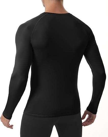 Image of NEVER QUIT Men's Compression Shirt Pack of 1 or 2 - Long Sleeve Quick Dry Base Layer T-Shirt for Gym, Running & Sports Workout