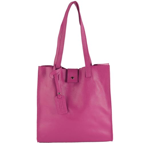 T247 - Ital. leather shopper with removable inner pocket