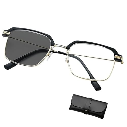 OKLJ Smart Zoom Reading Glasses Distance&near Progressive Multi-focus, Automatic Adjustment Eye Glass for Men & Women (Gold 1pcs)