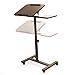 Seville Classics Solid-Top Height Adjustable Mobile Laptop Computer Desk Cart Ergonomic Home Office Stand Rolling Side Table, Tilt (28