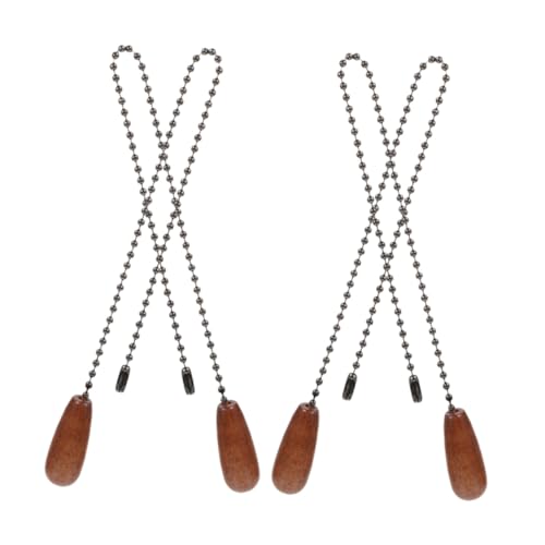 FONDOTIN 4 pièces Chaînes de Traction Vintage Bois pour Ventilateur de Plafond Rallonges Décoratives pour Lampes Éclairage Extension pour Chambre et Salon