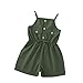 Mädchen Strampler Sommer Niedlich Plaine Ärmellos Knopf Overalls Jumpsuits Global Outfits, grün, 120 cm