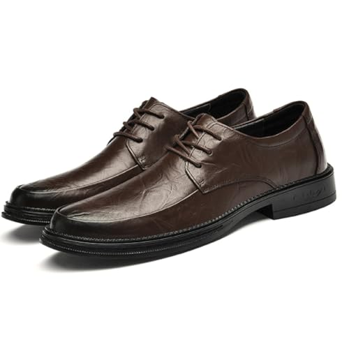 Mens Oxford Dress Shoes Top Grain Leather Lace Up Plain Toe Formal Wedding Prom Casual Non Slip Fashion Comfortable2