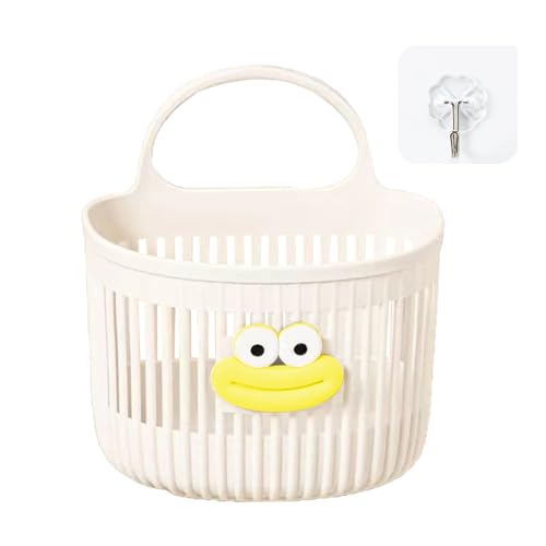 Genérico Cesta De Pared | Organizador De Baño Montado En Pared Sin Taladro,Organizador Multiusos Para Baño Y Salón Con Bolso De Puerta Para Cosmética Y Champú