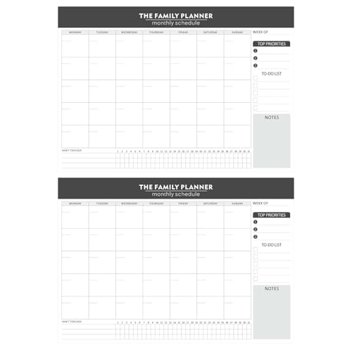 Bloc-notes hebdomadaire mensuel déchirable calendrier académique de 52 feuilles