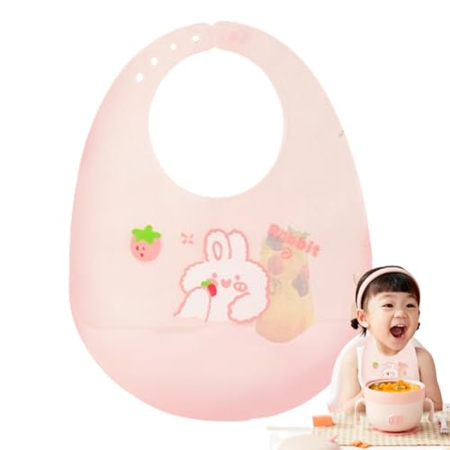 Baberos de silicona para niños, baberos suaves con bonito diseño de animales de dibujos animados, unisex, aptos para lavavajillas, resistentes, reutilizables, cierre ajustable, babero de silicona