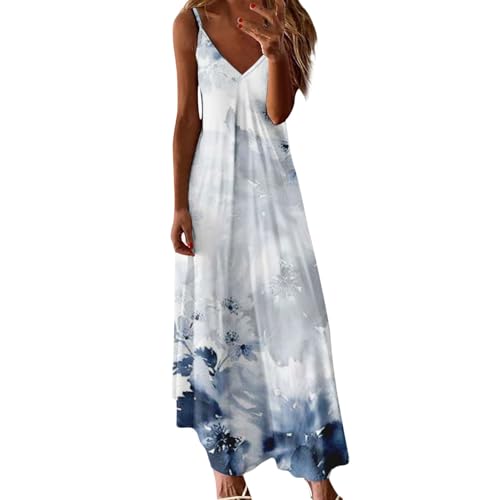 LiquidacióN Disfraz Africano Vestido Mujer Algodon Verano Cuello Redondo Vestidos De Fiesta Largos Baratos Casual para Asistir A Una Boda Señora Mayor Playa Largo Flores Blanco Playero Negro XXL