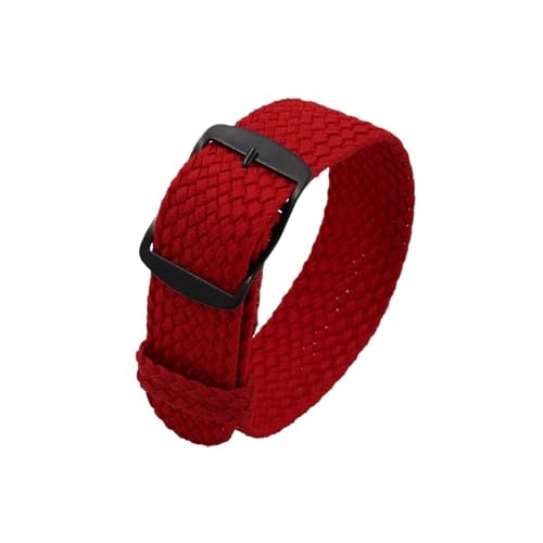 [ȓX] 18mm 20mm 22mm Solid Color Fit For Woven Nylon Watchbands Bracelet Fabric Woven Watch Strap Band Black Buckle Belt Green 