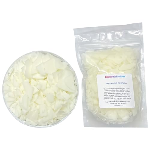 SugarMeLicious Paramount Crystal Flakes Perfect for Melting Carob Chocolate & Yogurt Coatings Smooth Easy Pouring for Dipping & Molding (White 4oz)