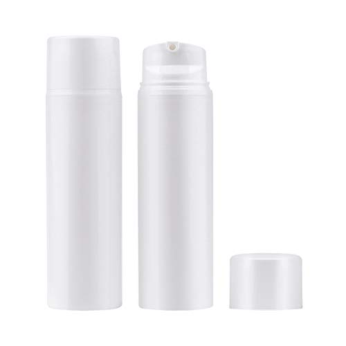 Yebeauty 120ml/4oz Airless Pump Vacuum Bottles Plastic Disposable 2 Pack - Empty Bottles Lotion Dispenser Makeup Emulsion for Leak Proof Shockproof Travel
