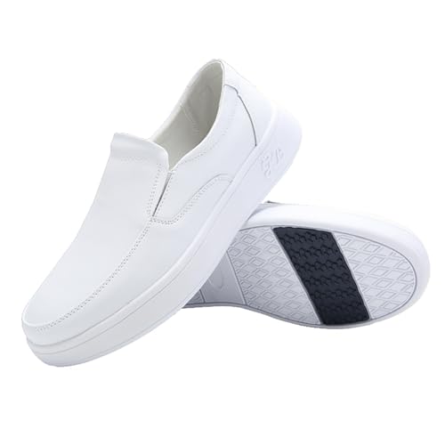 Men's Leather Slip On Loafers Comfortable Round Toe Anti-Slip Soft Sole Casual Shoes Lightweight Work Walking Formal Driving Shoe3