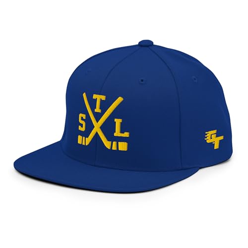 Generic St. Louis Hockey Sticks Retro STL Embroidered Snapback Hat Baseball Cap Royal Blue,Medium