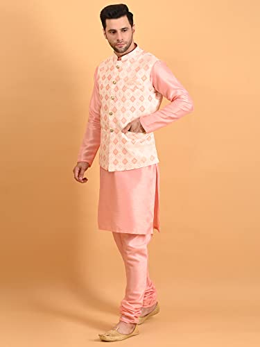 Image of Uri and MacKenzie Men's Silk Blend Kurta Pajama with Designer Ethnic Nehru Jacket /Modi Jacket