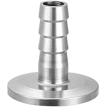 304 Stainless Steel KF25 Flange to 13mm Rubber Hose Barb Adapter for Vacuum